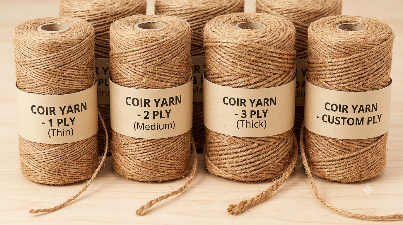 Coir yarn and natural rope